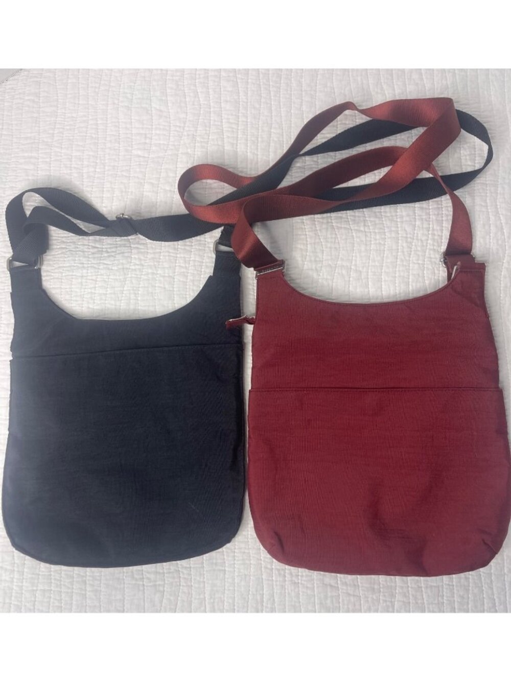 Baggallini Crossbody Bags Black & Burgundy Nylon Adjustable Straps Travel - Picture 2 of 10